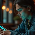Person studying a smartphone screen with a thoughtful look in a softly lit café, illustrating curiosity about message status icons.