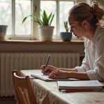 A person at a café carefully texting on a smartphone, sunlight and city reflections highlighting a moment of cautious sharing.
