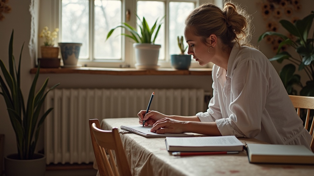 A person at a café carefully texting on a smartphone, sunlight and city reflections highlighting a moment of cautious sharing.